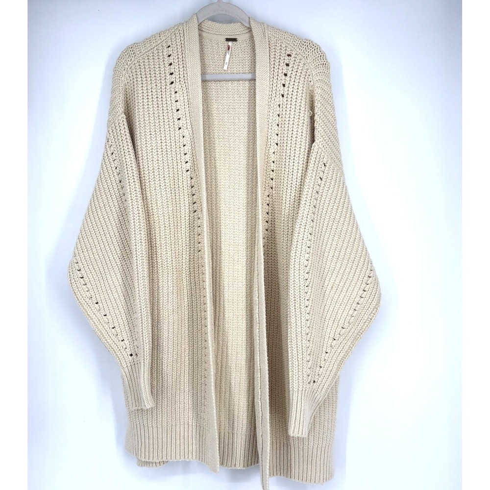 Free People Nightingale Cardi Cardigan Sweater Medium Cream Ivory